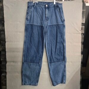 H&M Loose Fit Double Knee Workwear Carpenter Jeans Blue Denim Pants Tag 30x32